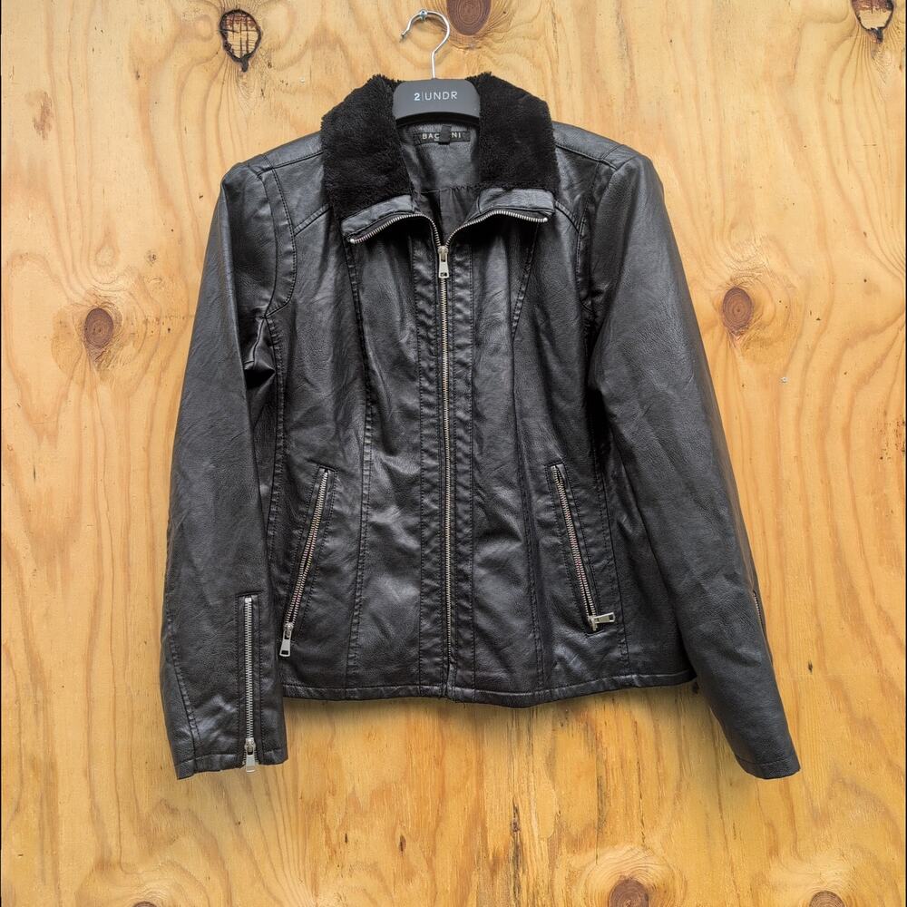 Baccini Faux Leather Vintage Y2K Jacket Women's Large